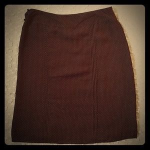 Professional brown skirt with dots